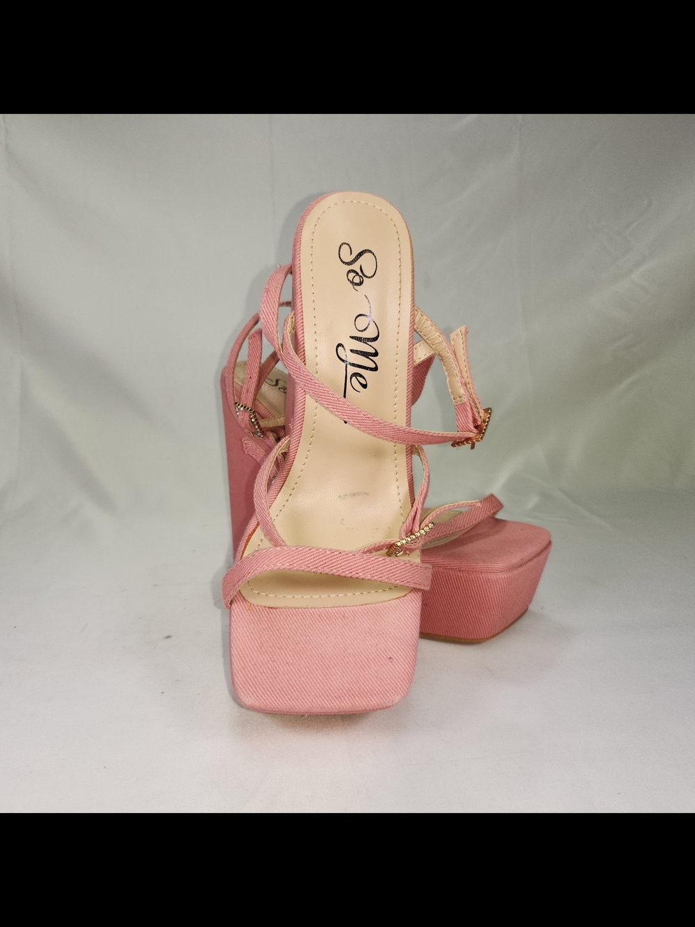 So Me Blush Pink Platform Wedge Sandals